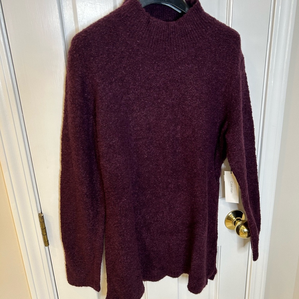 Calvin Klein Purple Turtleneck Sweater Relaxed Fit